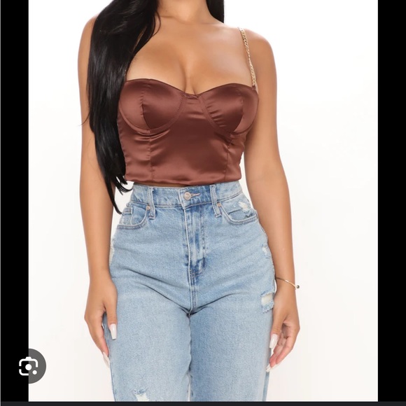 Fashion Nova You Crop Top - Brown S - Picture 1 of 4
